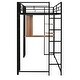 preview thumbnail 18 of 18, Black Twin Metal Loft Bed with Ladder, Fence & Desk