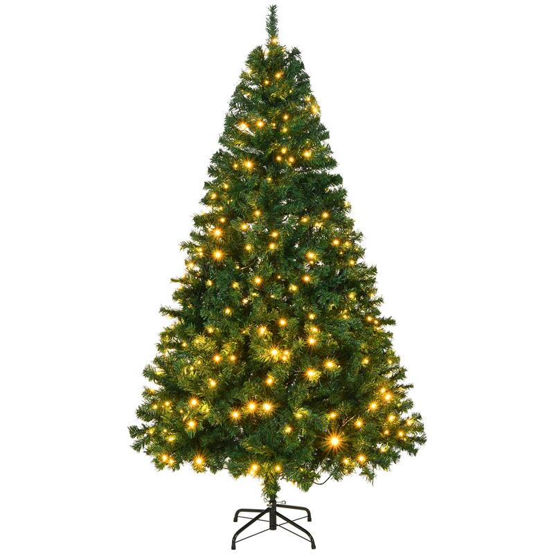 6 FT Artificial Christmas Tree with 1000 PVC Branch Tips and 350 LED Lights Remote Control - 6 Feet