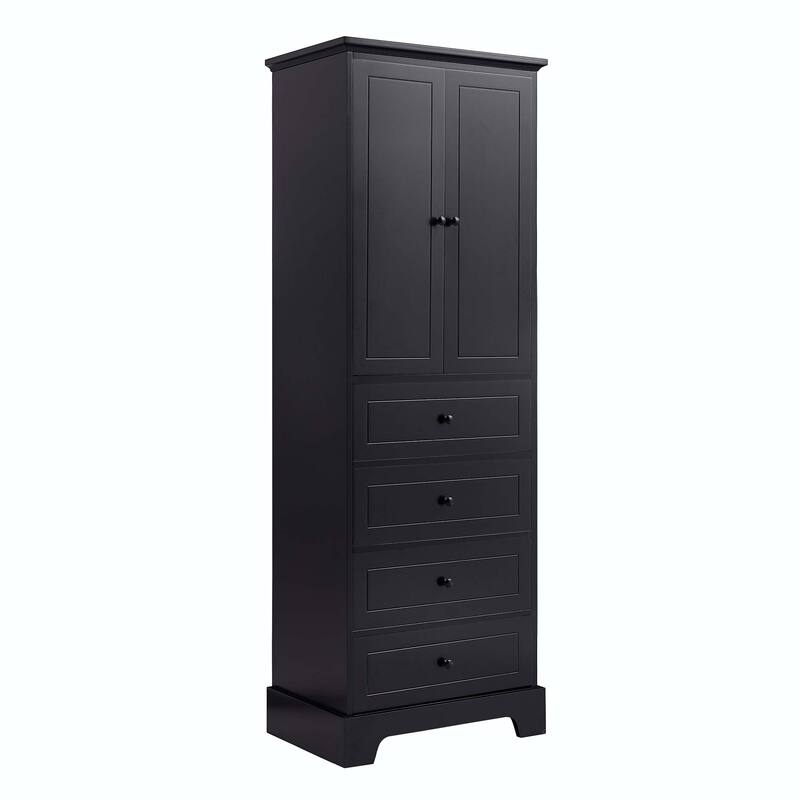 Storage Cabinet with 2 Doors and 4 Drawers