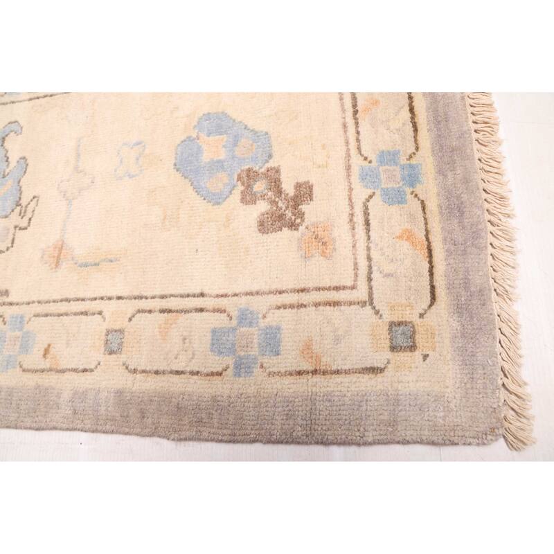 ECARPETGALLERY Hand-knotted Modern Oushak Grey Wool Rug - 9'6 x 13'3