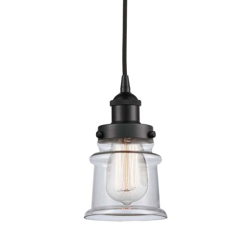 Innovations Lighting 616-1PH-9-5 Canton Pendant Canton 5" Wide Mini - Matte Black / Clear