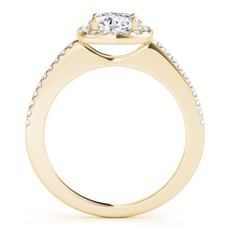 Auriya 14k-Yellow Gold Lab Grown Round Diamond Halo Engagement Ring 0.50 to 5.00 ct. tw. (F-G VS)