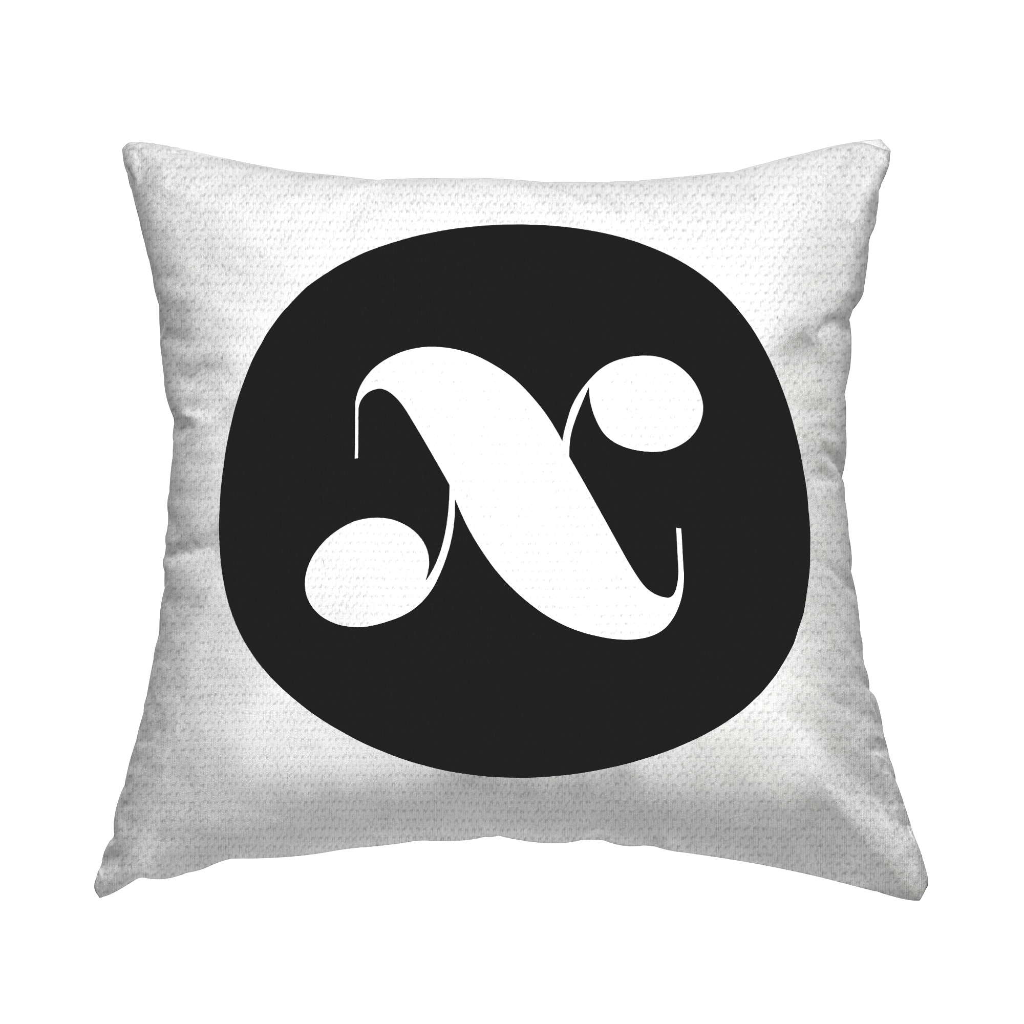 Stupell Black Initial Printed Outdoor Throw Pillow Design by Lil' Rue