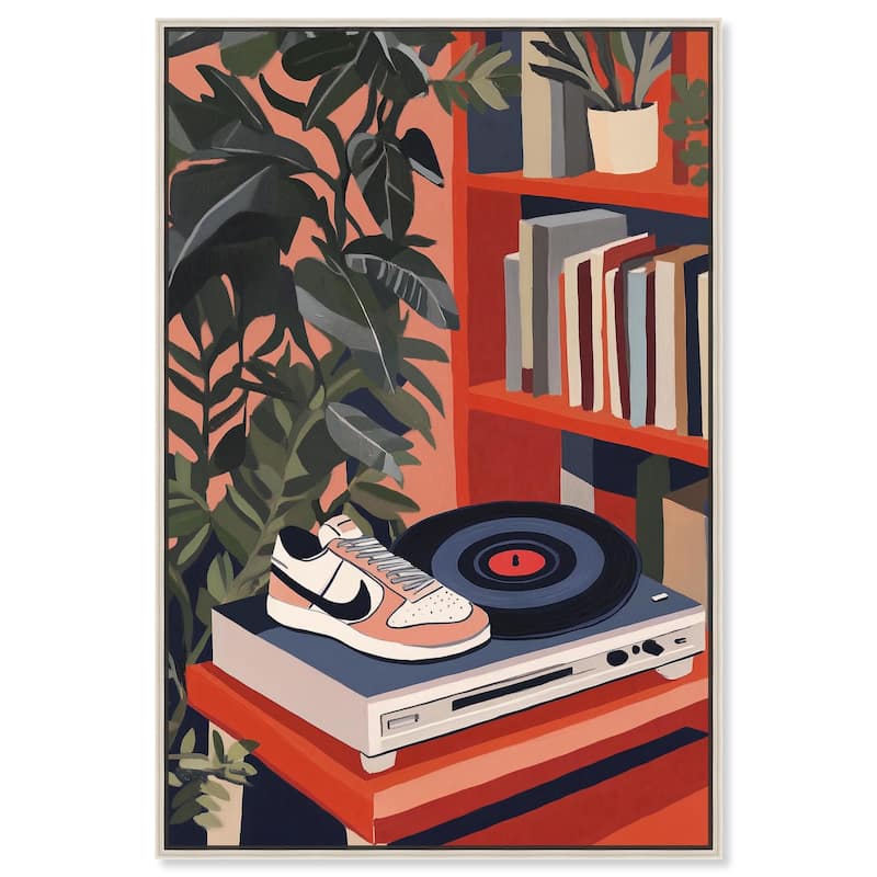 Vinyl and Sneaker Canvas by Art Remedy - 30" x 45" - Silver