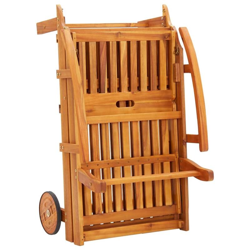 vidaXL Patio Lounge Chair Sunbed Sunlounger with Cushion Solid Acacia Wood