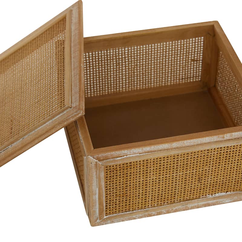 Wood Decorative Box with Lid - Set of 2 Brown - Roche River Decor