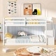 preview thumbnail 5 of 8, Costway Twin Over Twin Low Bunk Bed Solid Wood Floor Bunk Bed Frame - See Details