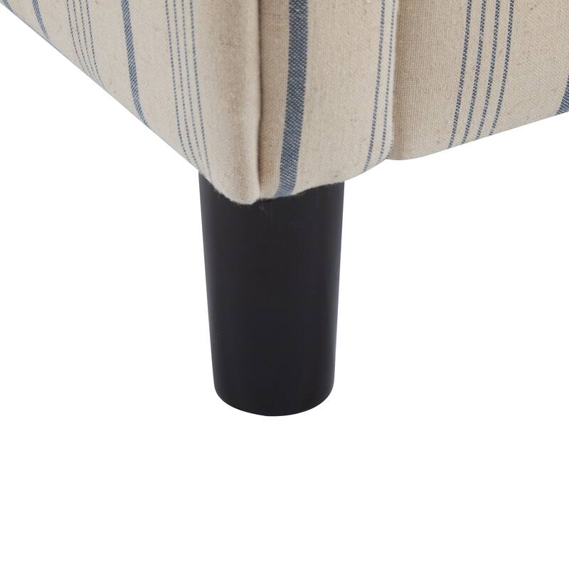 Striped Fabric Barrel Chair with Channel Stitching