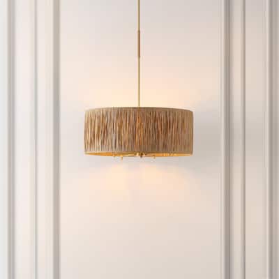 SAFAVIEH Lighting Colessa Extendable Pendant - 24 in. W x 24 in. D x 19-49 in. H