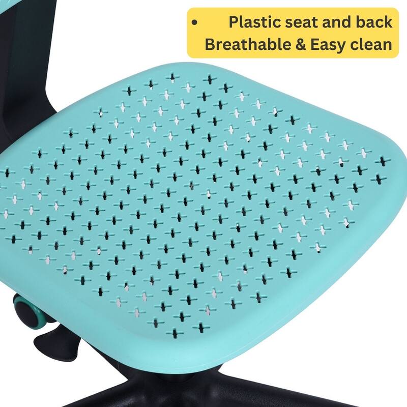 HomyLin Plastic Adjustable Rolling Kids Study Desk Chair Armless