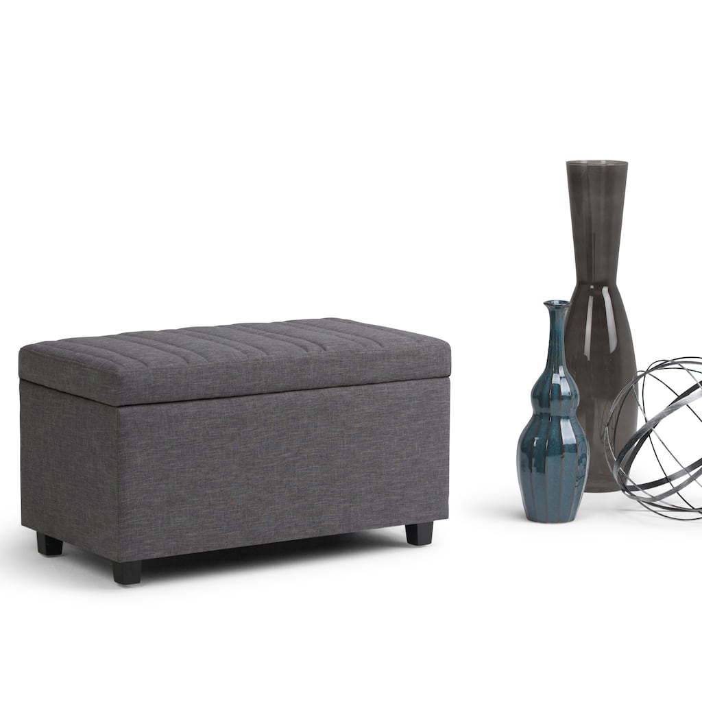 WYNDENHALL Callum 34 inch Wide Contemporary Rectangle Storage Ottoman