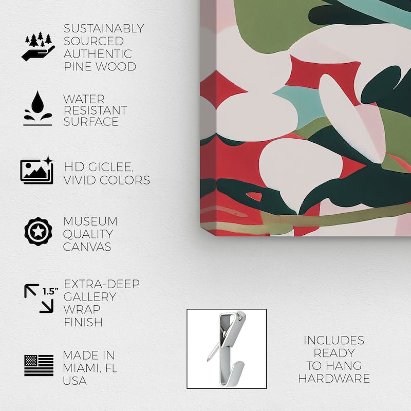 Wynwood Studio Canvas Abstract Minimalist Garden Green and Dark Orange Modern & Contemporary Wall Art Canvas Print