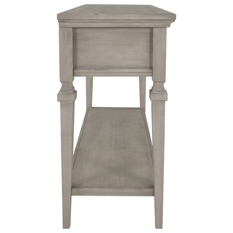 Classic Console Table with 3 Top Drawers and Open Style Bottom Shelf