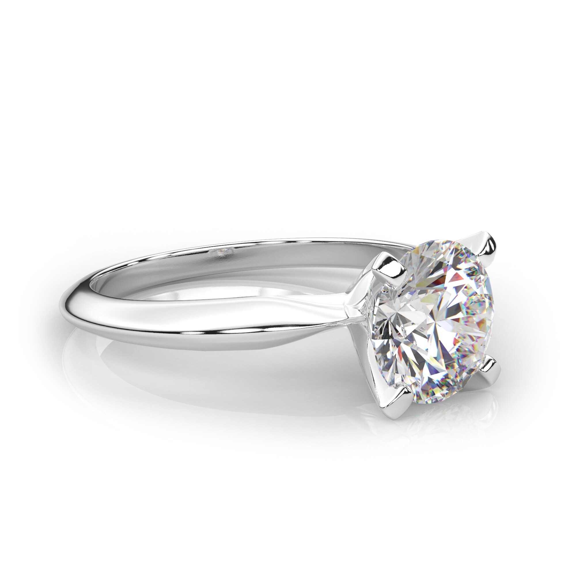 IGI Certified 3/8 CT-2.00 CT Lab Grown Milan Tapered Edged Solitaire Ring in 14KT