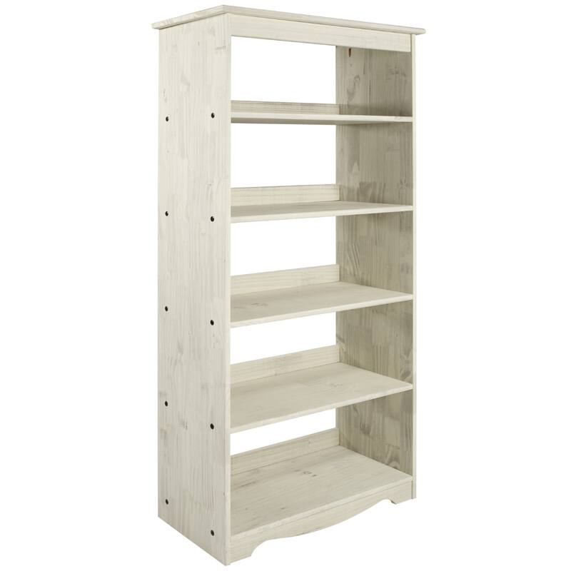 Wood Bookcase White Distressed | Furniture Dash