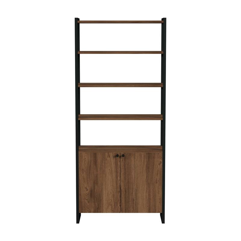 Drake 73" Two Door Walnut Bookcase