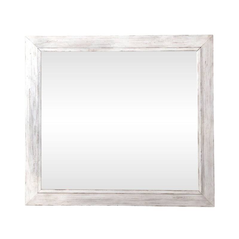 River Place Riverstone Bedroom Mirror White Framed 44 x 40 Inches - Riverstone White