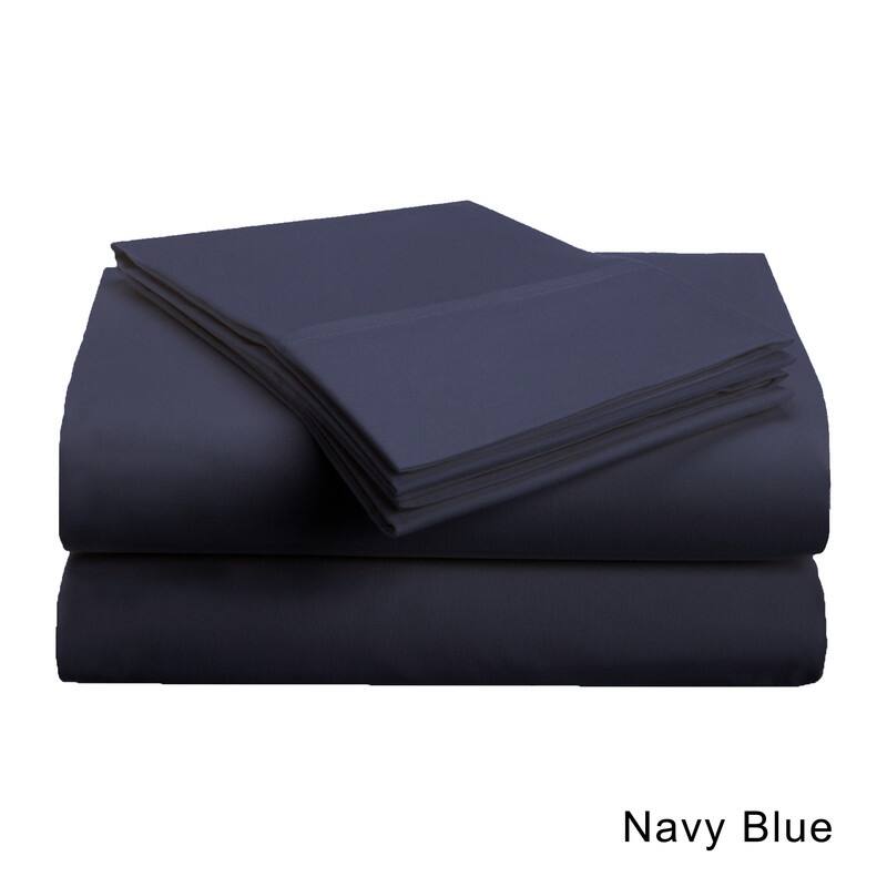 Superior Brushed Microfiber Solid Deep Pocket Sheet Set - Full - Navy Blue