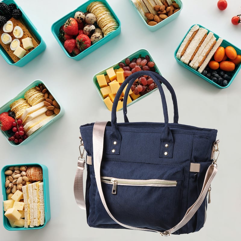 Insulated Lunch Bag, Lunch Tote Bag, 10.63"x5.51"x10.24"