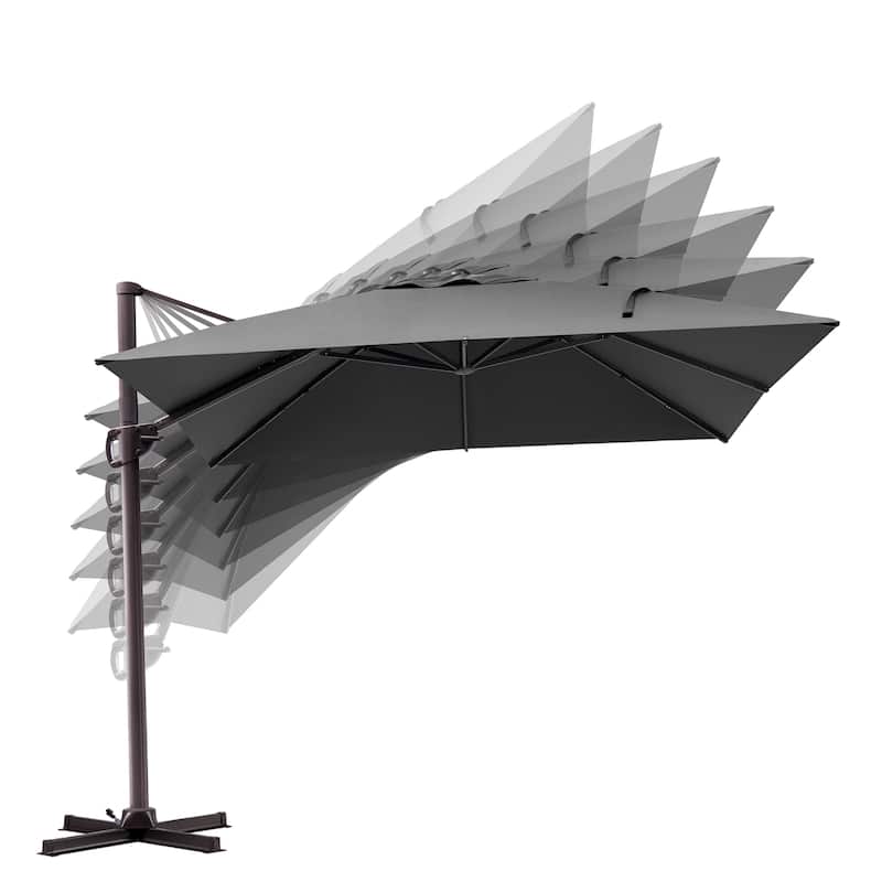 Outdoor Patio Umbrella 9 FT x 11 FT Cantilever-Offset Umbrella