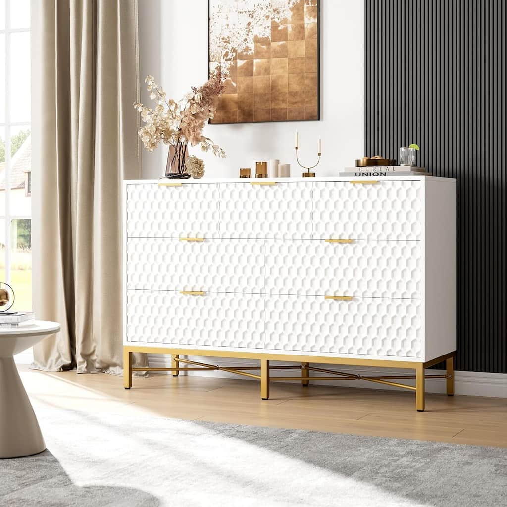Simply Modern Chest of Drawers, 7 Drawer Dresser for Bedroom, Living Room, Hallway
