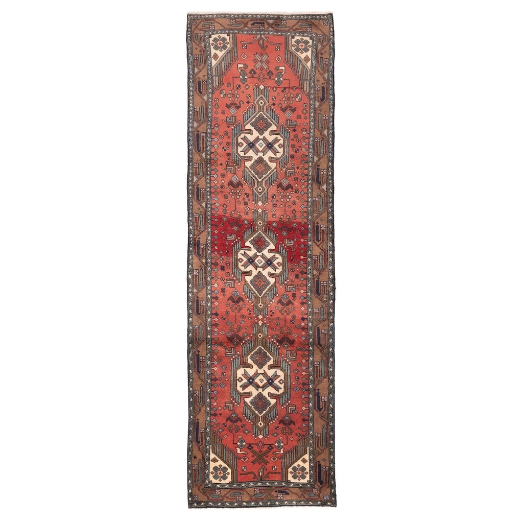 ECARPETGALLERY Hand-knotted Andelz Dark Copper Wool Rug - 2'11 x 10'3