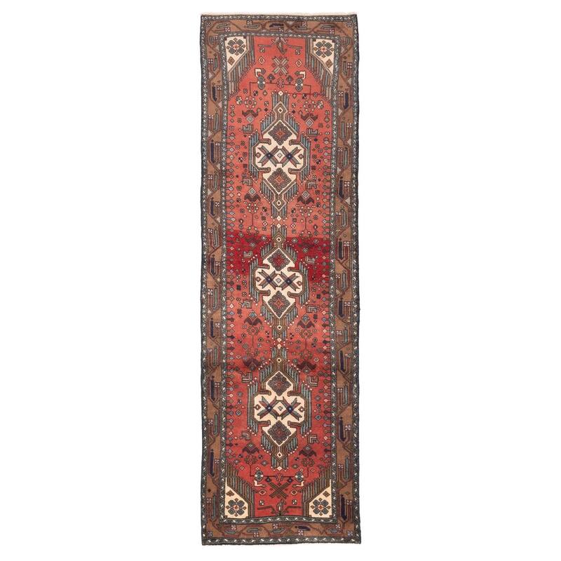 ECARPETGALLERY Hand-knotted Andelz Dark Copper Wool Rug - 2'11 x 10'3