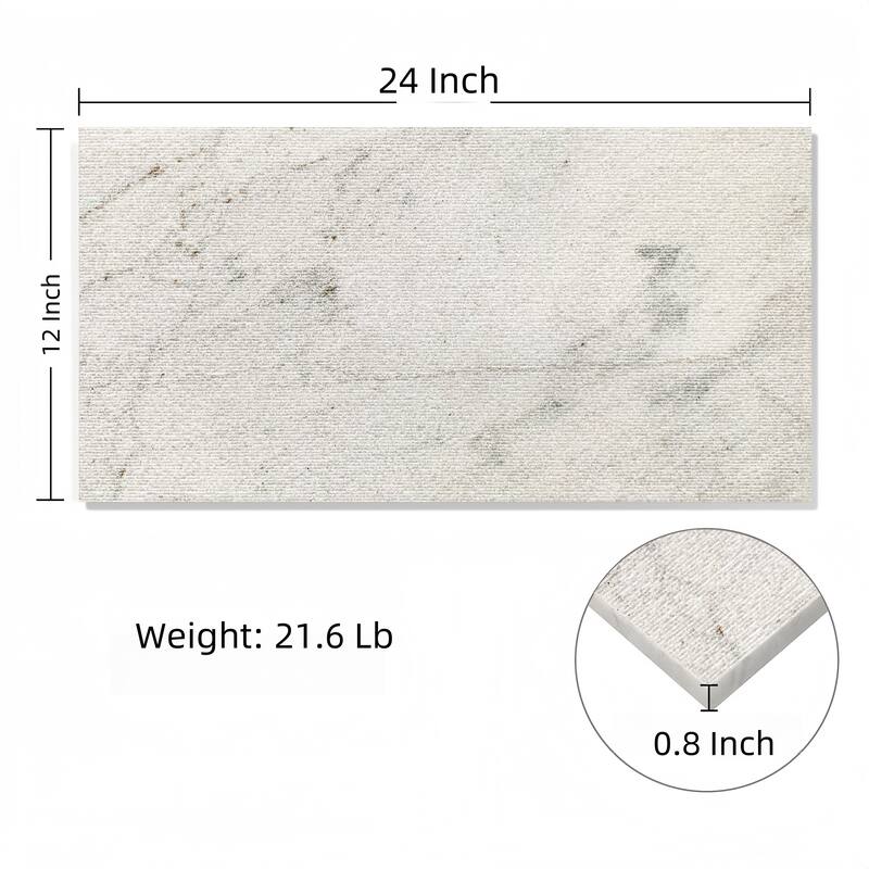Roomfitters Natural Marble Wall Tile, FS Textured 3D Fluted Stone, Genuine Marble, 4-Piece Box, White
