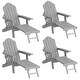 preview thumbnail 8 of 6, Bonosuki 4-Piece Folding Adirondack Chairs with Retractable Ottoman and Cup Holder Lawn Outdoor Lounge Chair