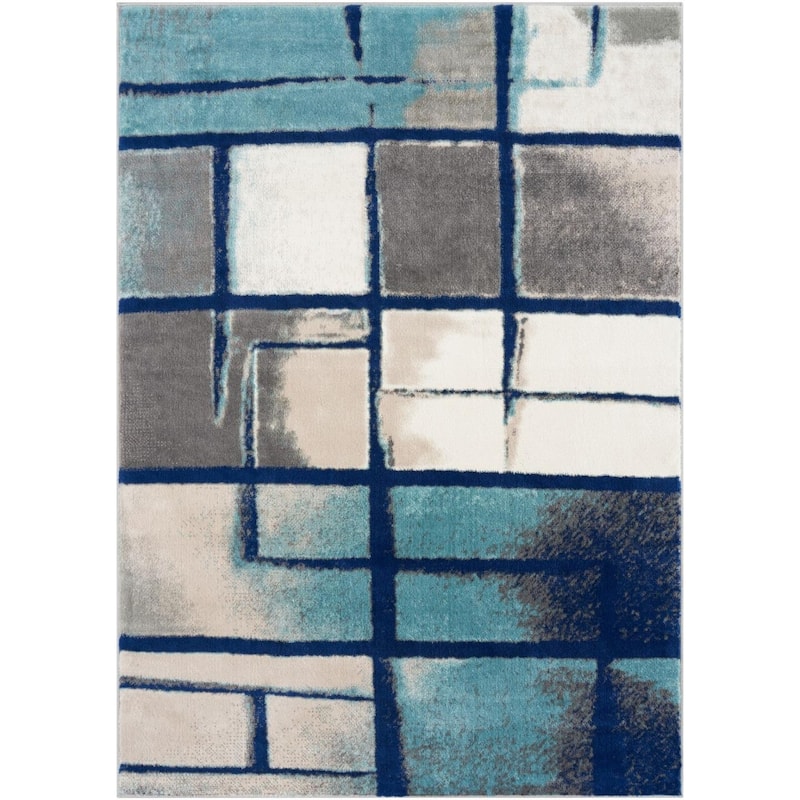 Luxe Weavers Abstract Geometric Grid Area Rug