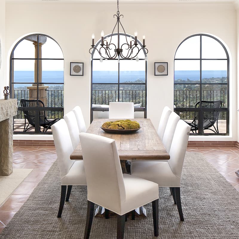 Farmhouse 6-Light French Country Chandelier Crystal Transitional Lights for Dining Room