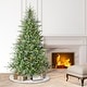 preview thumbnail 1 of 7, Puleo International 7.5 ft. Pre-Lit Miracle Shape Alberta Spruce Artificial Christmas Tree 7.5 Foot