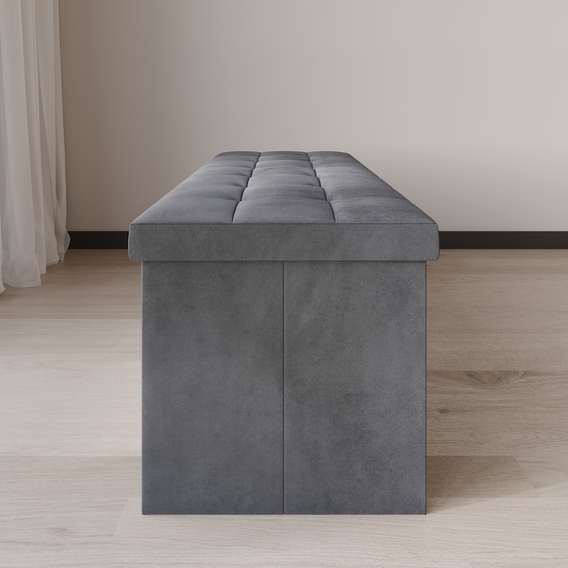 Chico Tufted Upholstered Folding Storage Bench