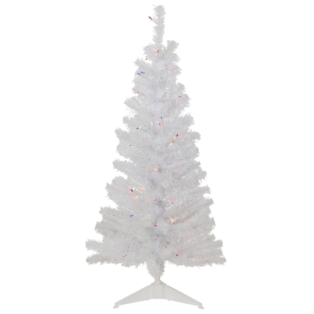 Pre-Lit Medium Rockport White Pine Artificial Christmas Tree - 4' - Multi Lights - 4 Foot