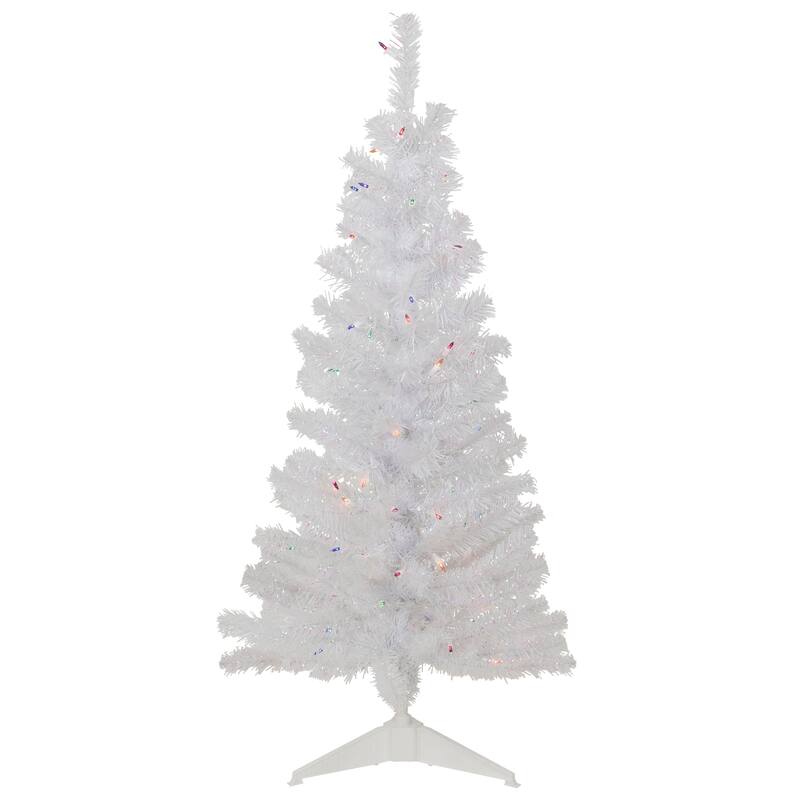 4' Pre-lit Rockport White Pine Artificial Christmas Tree - Multi
