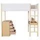 preview thumbnail 27 of 108, Kids Loft Bed Elegance Teddy Fleece Loft Bed with Full Length Guardrail, Storage Shelf, 4 Drawers, and Convertible Desk