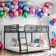 preview thumbnail 1 of 9, Full XL Over Queen Metal Floor Bunk Kids Bed with Sloping Stairs, Black