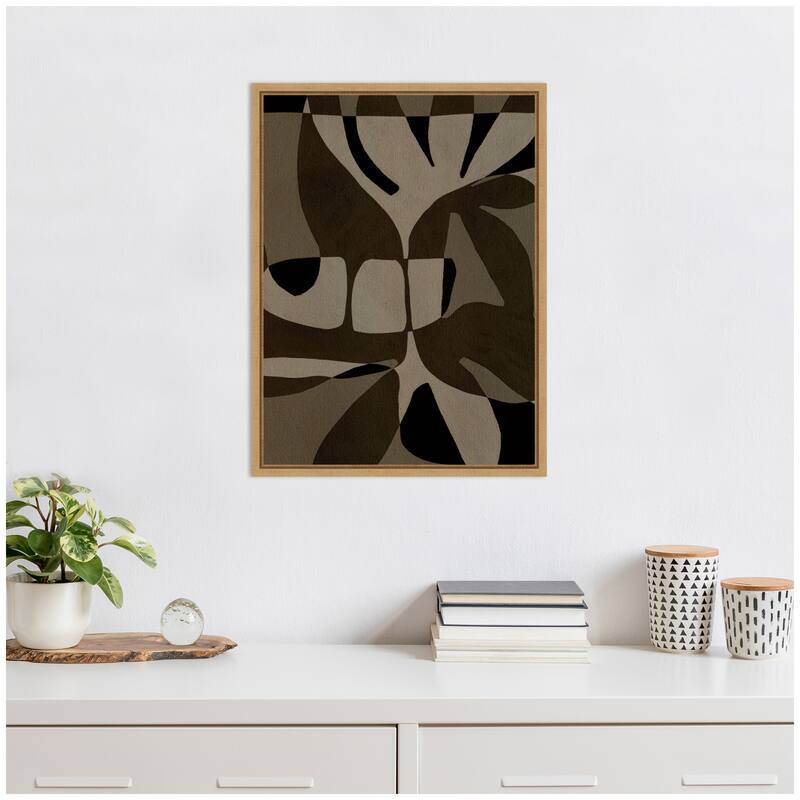 Kate and Laurel Sylvie Contour 2 Framed Canvas by Shatha Al Dafai