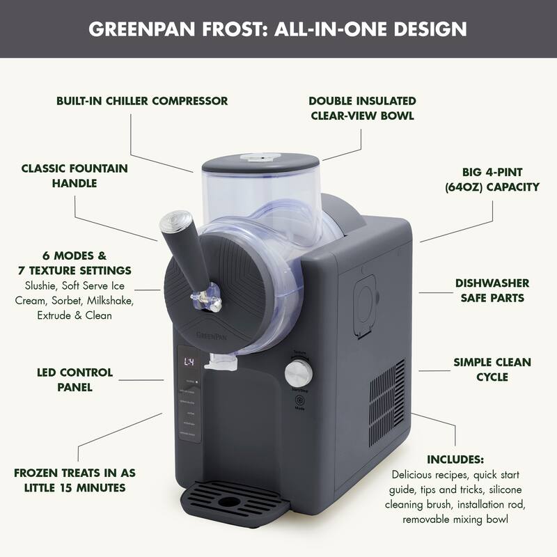 GreenPan Frost 15-in-1 Ice Cream & Slushie Drink Maker