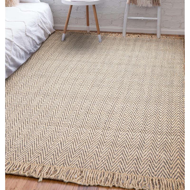 ECARPETGALLERY Hand Tufted Sienna Beige Wool Rug - 7'0 x 7'5