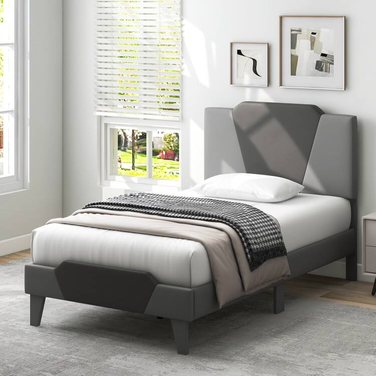 Modern Velvet Bed Frame with Anti-Slip Feet and Strong Slats