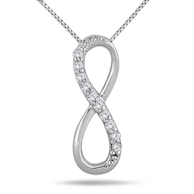 Marquee 1/8 Carat TW Diamond Infinity Pendant in 10K White Gold