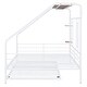 preview thumbnail 37 of 78, Metal House Bed with Trundle, Twin/Full Size Daybed Playhouse Bed with Bulit-in Storage Shelves and Metal Grid for Kids Teens