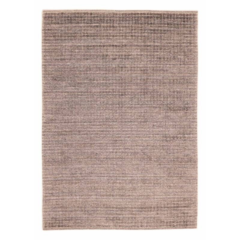 ECARPETGALLERY Hand Loomed Ananda Dark Grey Silk Rug - 6'8 x 9'6