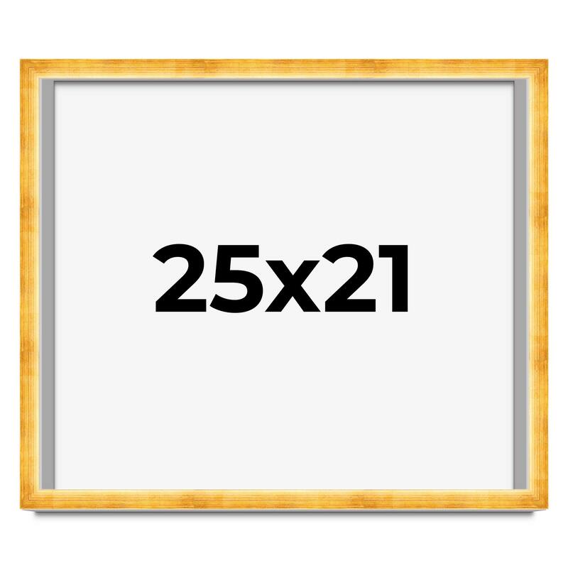 25x21 Shadow Box Frame Gold | 1.625 Inches Deep Real Wood Traditional