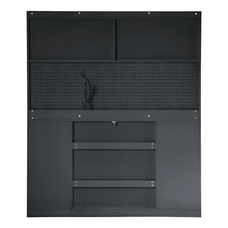 Freestanding Buffet with Hutch, Large Coffee Bar Storage Cabinet with Drawers, Cabinets with Adjustable Shelves