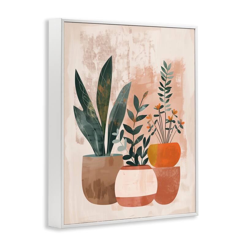Stupell Earthy Boho Potted Plants Framed Giclee Art Design By LSR Creative Studio