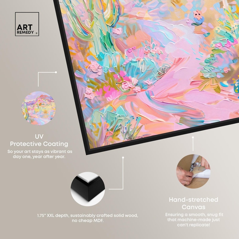 Pink and Teal Landscape Canvas by Art Remedy