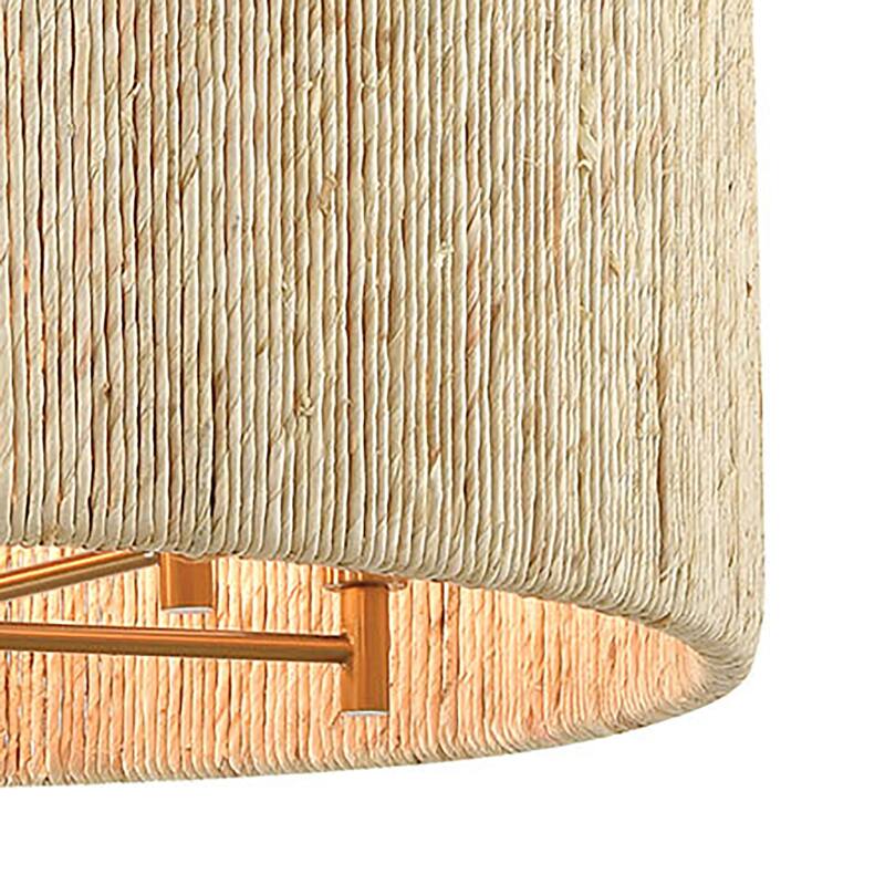 Abaca Rope Chandelier in Satin Brass