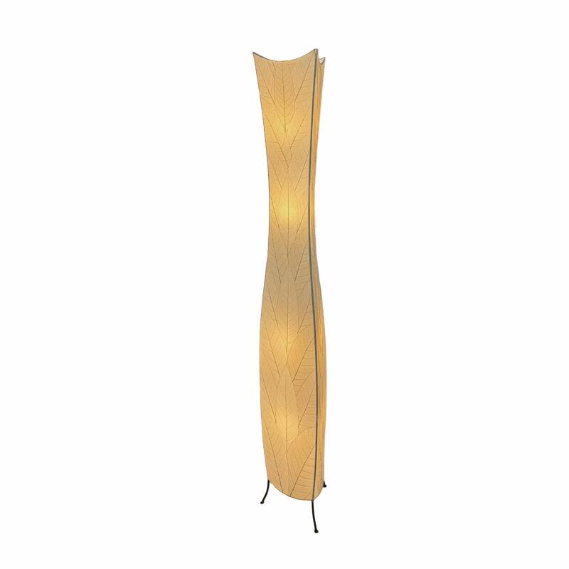 Eangee Handmade Flowerbud Giant Floor Lamp, Cocoa Leaves Shade, 13 x 13 x 72 in.
